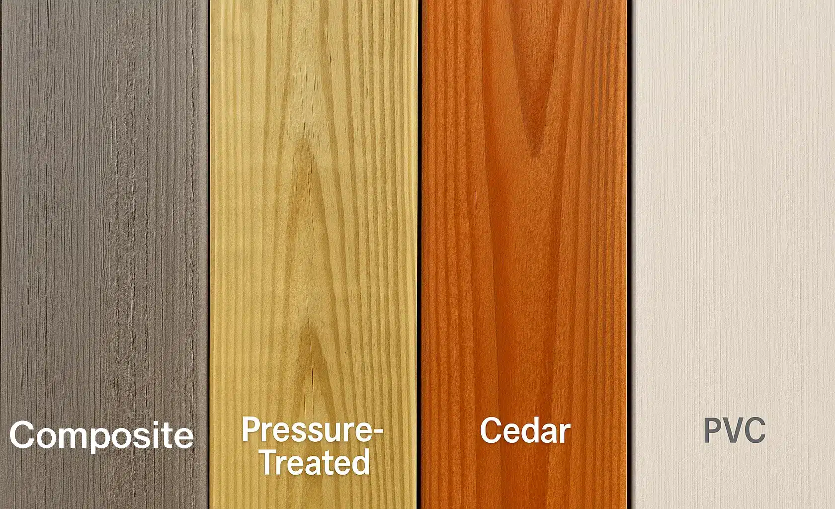 deck materials compared side by side