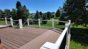 Custom deck with stairs leading to lawn - Livingston County, MI